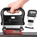 JY COOKMENT Meat Tenderizer Tool with 48 Stainless Steel Ultra Sharp Needle Blades, Detachable Kitchen Cooking Tool Best For Tenderizing, BBQ, Marinade (Large)