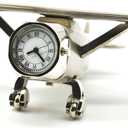 Aeroplane Miniature Table Clock & Paper Weight  Stylish Analog Desk Clock with Roman Numerals, Vintage Home Office Decor & Corporate Gift