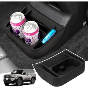Canvcle Rear Center Console Organizer for 2024-2025 2026 Toyota Land Cruiser LC250 5-Seat Accessories, Rear Seat Organizer Insert Tray, Rear Aisle Storage Box Under Air Vent Tray Silicone Material