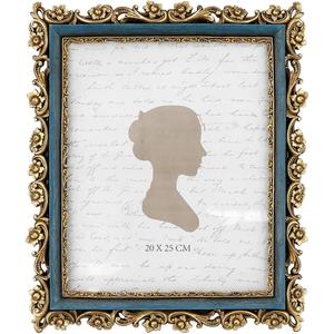 Sunlit Vintage Picture Frame 8x10 Inch, Luxury Antique Photo Frames with Glass Front, Photo Display, Tabletop Wall Hanging, Gift Ideas, Gold and Blue (Gold&Blue)