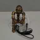 LCYFBE Creative Iron Robot Table Lamp Retro Robot Water Pipe Table lamp Bar Restaurant Cafe Steampunk Decoration