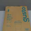 GUSTO Clear Plastic Cups with Lids [16 oz - 100 Count] - Disposable Iced Coffee Drink Cups with Strawless Sip Lids for Smoothies, Juices, and More - (Formerly Comfy Package)