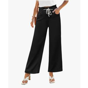 GRAPENT Wide Leg Jeans for Women Stretch High Wasited Elastic Waist Bell Bottom Baggy Y2K Pants, L