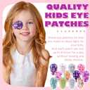60 Pcs Adhesive Kids Eye Patches for Girls Toddler Eye Patches Bulk Breathable Material, Light Blocking Cotton Colorful and Fun Designs Adhesive Bandages for Girls, 12 Styles