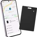Android Wallet Smartcard Tracker, Bluetooth Locator Works with Google Find My, Slim Card Tracker for Luggage Passport, Wireless Rechargeable Item Finder for Home Outside Travel, 1 Pack, Black