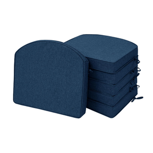 Outdoor Chair Cushions, D Shaped, Set of 6, 19 x 19 Inch, Navy Blue
Fade-Resistant, Water-Resistant, Patio Furniture Seat Chair Pads Replacement, Non-Slip Bottom with Ties, Removable Cover