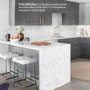 Dimoon 15.7''x385.8'' Marble Peel and Stick Wallpaper White Granite Contact Paper for Countertops Waterproof Kitchen New Environmentally Friendly Materials Thickening Upgrade Renter Friendly Vinyl