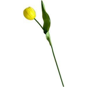 Premium Artificial Tulips Flowers, 10 Stems/Bouquet, Realistic Moist Touch, Perfect for Living Room Dining Table Decoration, Photo Prop, High-End Fake Flower Arrangement(Yellow)