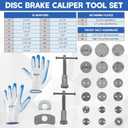 Universal Heavy-Duty Disc Brake Caliper Tool Kit 24pcs | Wind Back Tool Set for Brake Pad Replacement, Brake Caliper Compression Tool Fits most Vehicles (Blue)