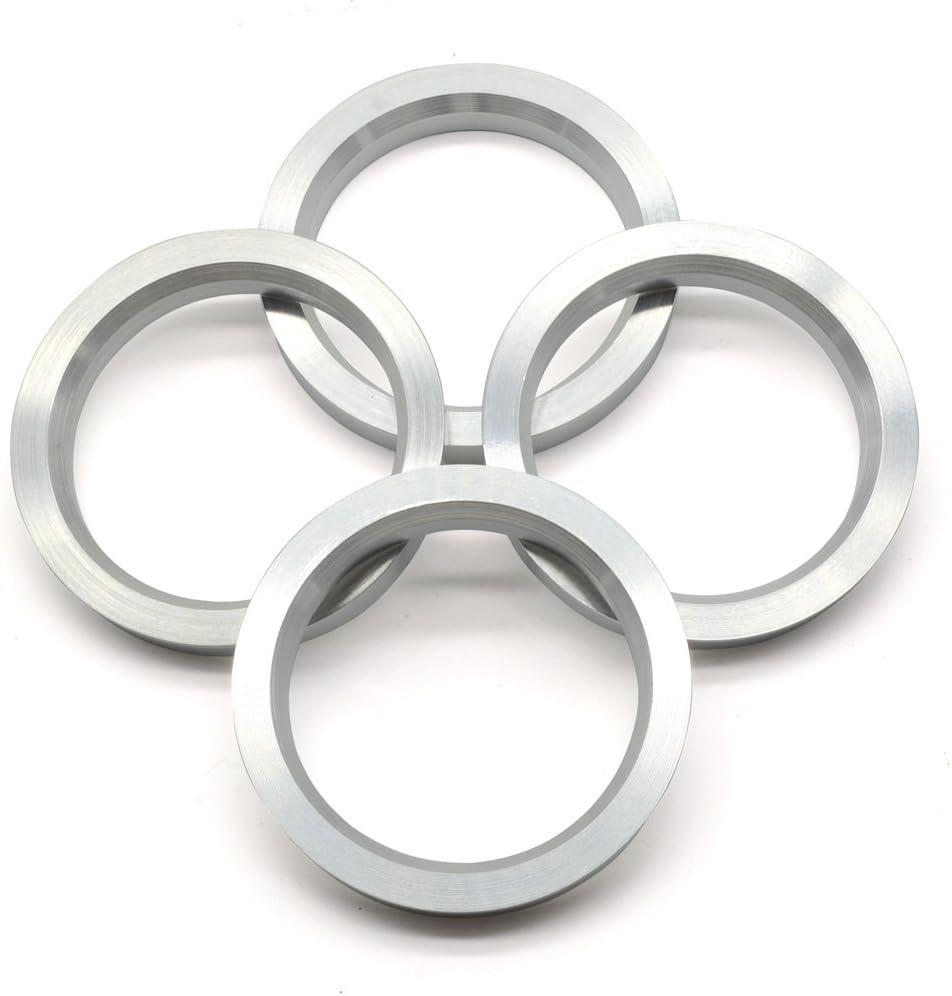 73.1mm OD to 57.1mm ID Hub Centric Rings, Silver Aluminum Hubcentric Rings for 57.1 Vehicle Hubs with 73.1 Wheel Center Bore, Pack of 4