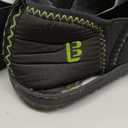 LongBay Men's Outdoor Slippers Two Tone Warm Memory Foam Slip On Indoor House Shoes bedroom Loafers (11, Black/Green)