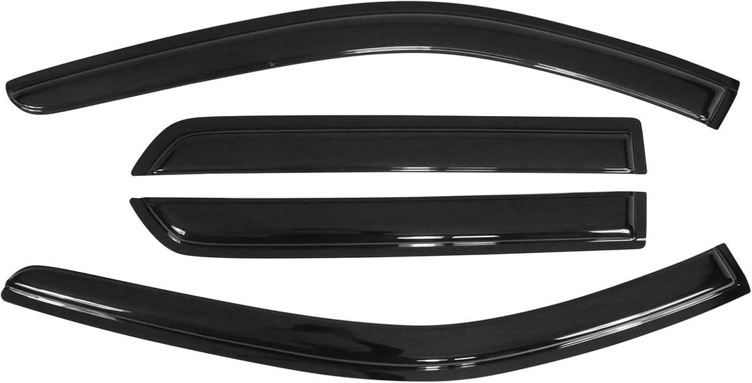 Window Visor Compatible with 2011-2026 Dodge Durango, Acrylic Smoke Tinted 4PCS Sun Rain Shade Guard Wind Vent Air Deflector by IKON MOTORSPORTS, 2012 2013 2014 2015 2016 2017