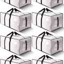HOMESURE Supports 200lbs Heavy Duty Moving Bags - Strong Zipper & Wrap-Around Handles - Water-Resistant Storage Totes, Durable Alternative to Moving Boxes - 8 Pack - Semi-Transparent