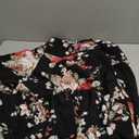 SweatyRocks Women's Floral Print Short Sleeve Cold Shoulder Dress Asymmetrical High Low Ruffle Midi Dresses (X-Large, Black)