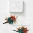 Serwalin 2 Pcs Wrist Corsage, 6-7 Inch Teal Orange Corsage for Wedding, Bridesmaid Mother Grandmother, Artificial Flowers for Prom Ceremony Anniversary