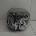 HIGOGOGO Round Stuffed Pouf Ottoman, Corduroy Poufs with High-Density Foam Filling, Furry and Fluffy Pouf Foot Stool Storage Ottoman, 20 X 15 Floor Poufs Foot Rest for Living Room, Black