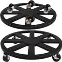 Pack of 2 Plant Caddy with Wheels, 12'' Heavy Duty Rolling Plant Stand with 360 Wheels Metal Plant Rollers Plant Dolly with Lockable Caster for Outdoor Indoor Plant Flower Pots
