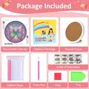 Gemozaic Butterfly Diamond Art Kits for Kids with Round Frame, Animals Kids Diamond Art Painting Kit for Ages 6-8-12, DIY Gem Painting for Girls, Boys, Home Wall Decor (8x8inch)