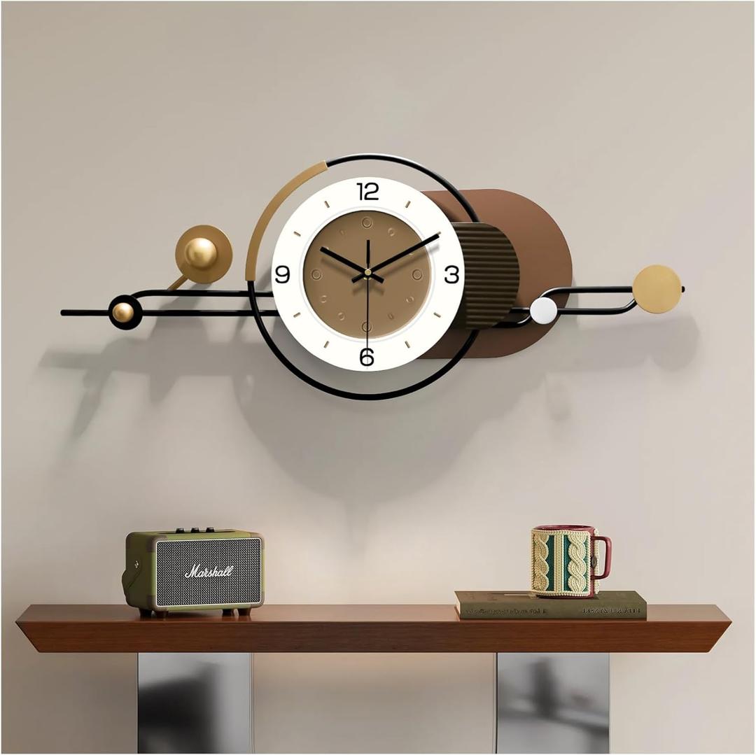 Modern Wall Clock for Living Room/Office Decor,Large Decorative Wall Clock, Silent Modern Clock Battery Operated Metal Wall Art for Entryway/Dinning Room/Kitchen (31.4912.2)