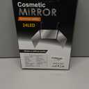 HIEEY 3 Way Mirror for Hair Cutting with LED,360 Trifold with Height Adjustable Telescoping Hooks,and 5X Magnification,for Makeup and Styling (Black)