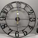 Cuspin Large Wall Clock for Living Room Decor 30 Inch Black Metal Clocks