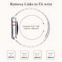 STIROLL Slim Metal Band Compatible with Apple Watch 41mm 40mm 38mm 42mm(Series 11 10) Women, Stylish Thin Stainless Steel Chain Straps for iWatch Bands Series 9 8 7 6 5 4 3 2 1 SE, Silver Gold