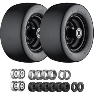 11x6.00-5 Flat Free Tire, Zero Turn Mower Front Tires with 3/4" or 5/8" and 1/2" Bearings, 5.2"- 8.3" Centered Hub, Load 400lbs, 11x6.00-5 Tires for Zero Turn Mower by Cubesprings - 2Pack