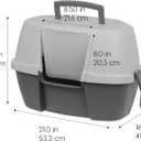 IRIS USA Cat Litter Box - Enclosed Corner Litter Box with Scoop, Hooded Litter Tray for Corners, Space-Saving Covered Litter Box, Odor Defensive, Dark Gray