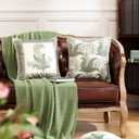 patdrea Decorative Square Throw Pillow Covers 18"X18",Velvet Soft Farmhouse Throw Covers,Floral Throw Pillow Case for Couch Sofa Bed Living Room2Pack