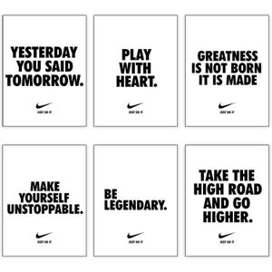 CREAARO Hypebeast Posters Unframed Motivational Slogans Room Decor for Teen Boys Guys Men 6pcs 8x10inch