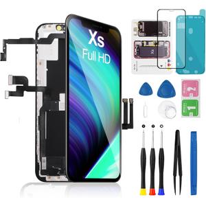 for iPhone Xs Screen Replacement LCD FHD Display 3D Touch Digitizer Frame 5.8 inch Full Assembly with Repair Tool Kit Waterproof Adhesive for Model A1920, A2097, A2098, A2099, A2100