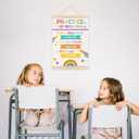 Welshower Boho Rainbow Mental Health Poster Hanger Frame, Practice Deep Breathing Mental Health Wall Art Prints Decor for Classroom Therapy Counselor Calming Corner Office, 12x16 Inch