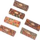 (6-Piece) Bohemian style lipstick case with mirror, lipstick organizer, Travel Organizer 3.2 * 1.1 * 1.1in(8.3 * 3 * 3cm)