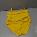 Women's One Piece Swimsuits Ruched Slimming Bathing Suits Square Neck Adjustable Spaghetti Straps Swimwear, M, Yellow