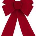 2pcs Big Red Christmas Bows for Christmas Tree 9x12 inches Red Christmas Bows for Wreaths Outdoor Christmas Tree Topper Bow for Outside