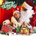 Christmas Gingerbread House Building, Christmas Village House Building Set, Contain Christmas Tree and Train, Xmas Brick Toy Gifts for Adults Teens and Kids 1288PCS (Brown)