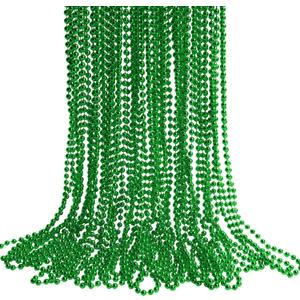 30 Pack Mardi Gras Beads Necklaces Bulk,Mardi Gras St Patricks Day Accessories Green Beads Necklace Party Favors,St Patricks Day Necklaces Party Supplies Mardi Gras Decor for Party,School Event,Home
