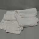 jinchan White Linen Curtains Semi Sheer Curtains 96 inch Length for Closet Door Small Window Living Room Bathroom Neutral Farmhouse Cottage Core Light Filtering Privacy Rod Pocket Back Tab 2 Panels