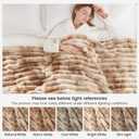 Cozy Bliss Faux Fur Throw Blanket for Couch, Cozy Warm Plush Striped Blanket for Sofa Bedroom Living Room, 108 * 90 Inches Tie-dye Khaki