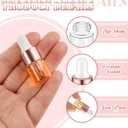 100 Pcs Mini Glass Oil Dropper Bottle Bulk, Clear Essential Small Empty Bottles Sample Containers Perfume Liquid Vials with Cap for Traveling (2 ml,Rose Gold)