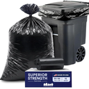 Plasticplace 9596 Gallon Heavy Duty Black Trash Bags  Contractor Grade, Extra Large Garbage Bags for Construction & Outdoor Trash Cans, 1.2 Mil Thick, 61” x 68” (15 Count Roll)