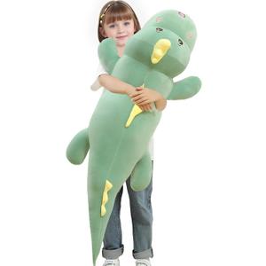 32" Giant Dinosaurs Plush Toy Pillow, Cute Dinosaur Stuffed Animals Doll, Soft Back Cushion Big Dinosaur Plushies, Gift for Kids Boys, Birthdays, Valentine's (Green)