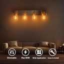 4-Light Bathroom Vanity Light Fixtures, Modern Bathroom Light Fixture with Clear Glass Brushed Nickel Finish Vanity Lights Over Mirror for Kitchen Bedroom Living Room