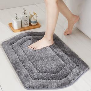 COSY HOMEER Extra Thick Bath Linen Sets Rugs for Bathroom - Anti-Slip Bath Mats Soft Plush100% Strong Polyester Living Room Bedroom Water Absorbent(Grey,20x32 - Inches)