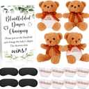 17 Pcs Bear Blindfolded Diaper Changing Baby Shower Games Include 12 Inch Bear Blindfold Diapers Introduction Sign for Adults Gender Reveal Games Party Prizes Gifts (Greenery)
