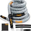 Perantlb Poly Battle Rope with Cloth Sleeve -1.25/1.5/2 Inch Diameter 30' 40' 50' Lengths -Gym Muscle Toning Metabolic Workout Fitness, Battle Ropes for Home Gym