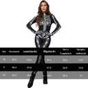 Joy Bang 3D Skeleton Costume Women, Halloween Sexy Skull Onesie Bodysuit with Gloves, Dia de los Muertos Jumpsuit (Black, XL)