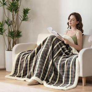 Fleece Bed Throw Blanket, Twin Size 60 Inch 80 Inch, Soft Plush Fluffy, Reversible Flannel Blanket for Sofa, Couch, Bed, All Seasons, for Women