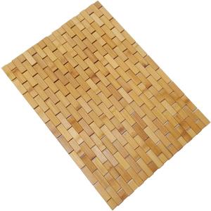 HJJKKH Bath Mat, Wooden Bathroom Mat Rayon Derived from Bamboo 27.6"x19.7", Foldable Non-Slip Floor Mat, Wooden Shower Mat for Bathroom, Bathtub, Spa, Sauna, Hot Tub & Outdoor Use