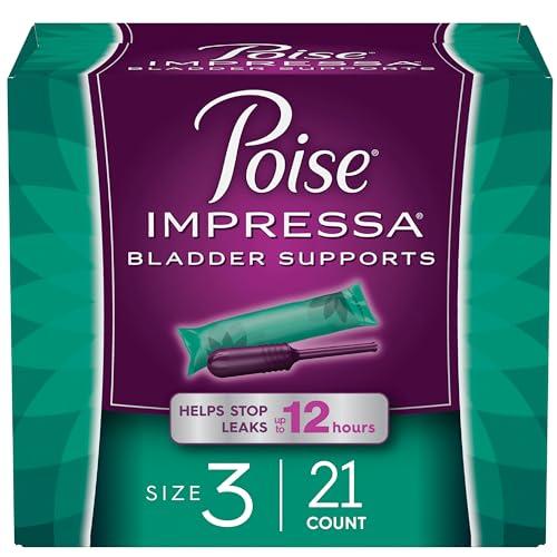 Poise Impressa Incontinence Bladder Support for Women, Bladder Control, Size 3, 21 Count (Packaging May Vary)